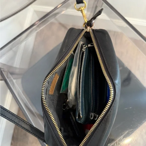 Clare V Black Crossbody with Red Accent - Picture 2 of 7